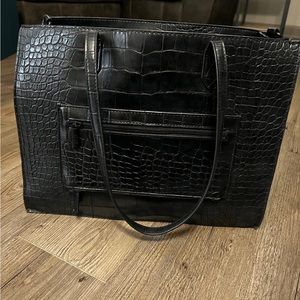 Beis work tote in black croc